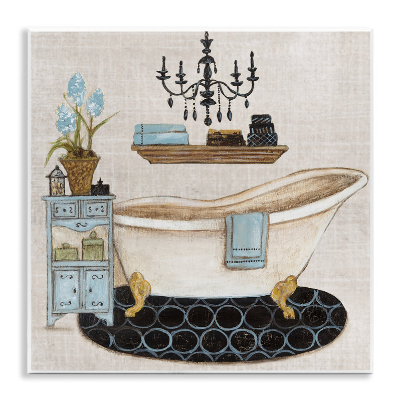 Plaque murale bleue pour le bain Relaxation, design par Janet Tava
