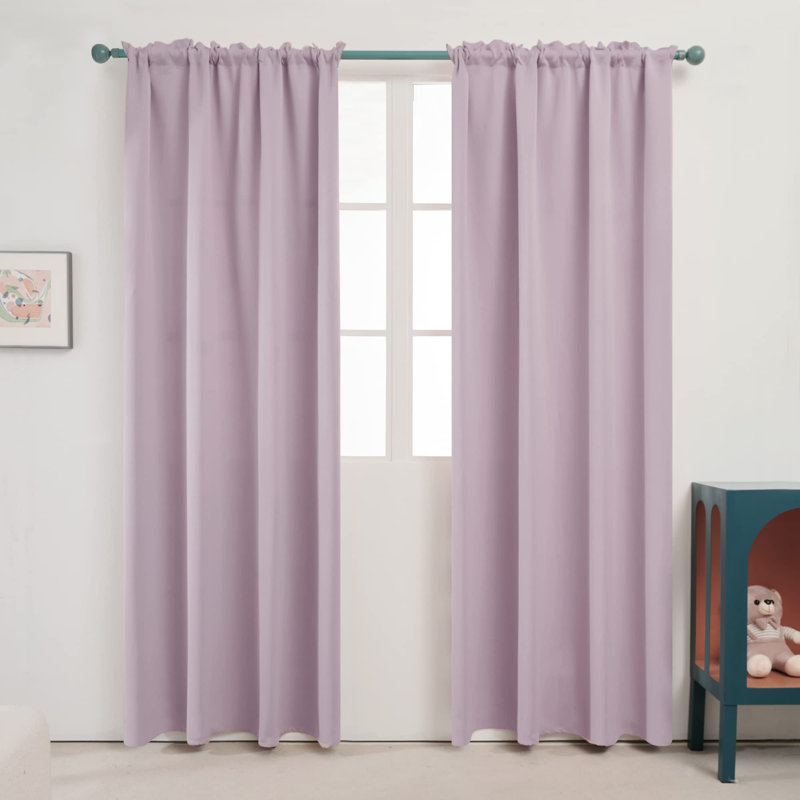 Room Darkening Rod Pocket Thermal Insulated Blackout Curtains (Set of 4), 52" W x 95" L, Brown