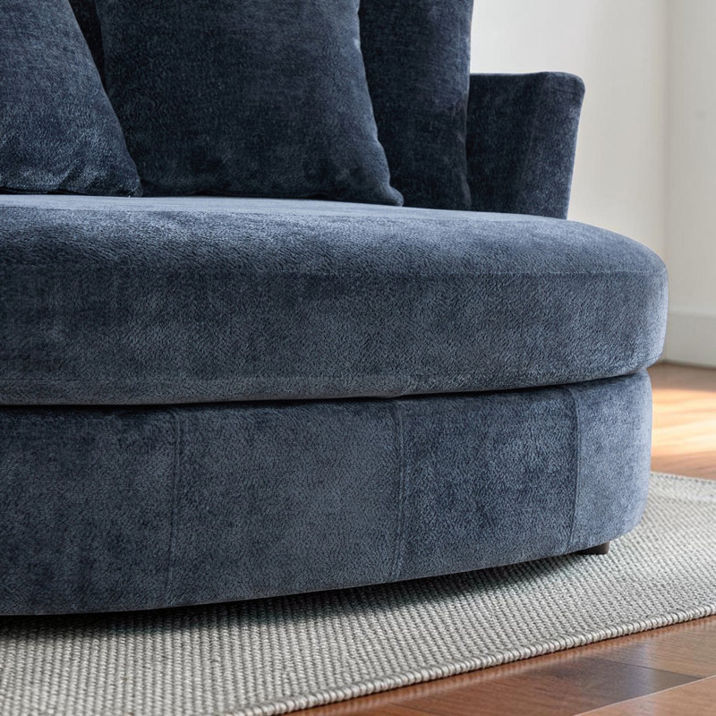 Fauteuil demi-tonneau avec coussin 54,5 po, Navy