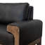 Causeuse Caisy, similicuir noir, structure en bois massif caramel, 69 po