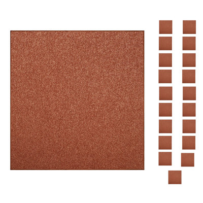 Ensemble de tapis intérieur / extérieur en polyester touffeté à la machine de couleur unie rouge Frieder