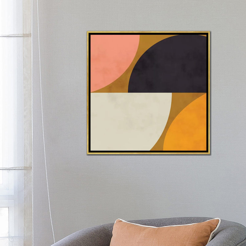 «Geometric Art III» par Ana Rut Bré - impression d'art graphique, H 26 po x l 26 po x P 1,5 po, Toile encadrée d'or