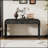 Unique Retro Silhouette Console Table With Open Style, Two Top Drawers For Entrance, Dinning Room, Living Room (Antique Black)-1052273704