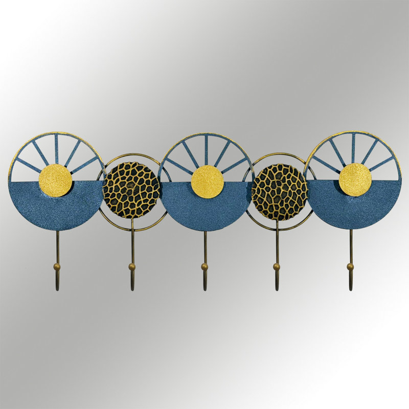 Durable Metal Wall Hook, Hand Painted, 23.6 x 9.1 inches | 100% Metal Construction, Thickness: 0.03 inches | Ideal for Home Organization & Decor, Stylish and Functional Design for Any Room