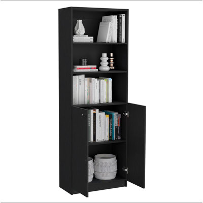 Isabella Black 3 Piece Living Room Set With 3 Bookcases