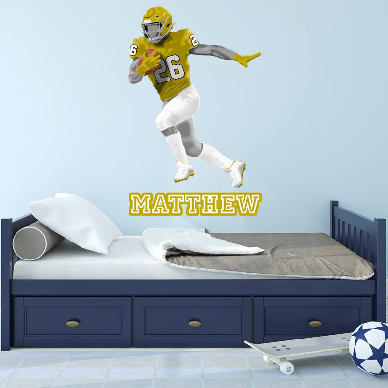Adhésif décoratif footballeur, H 21 po x l 13 po, Oui, Or