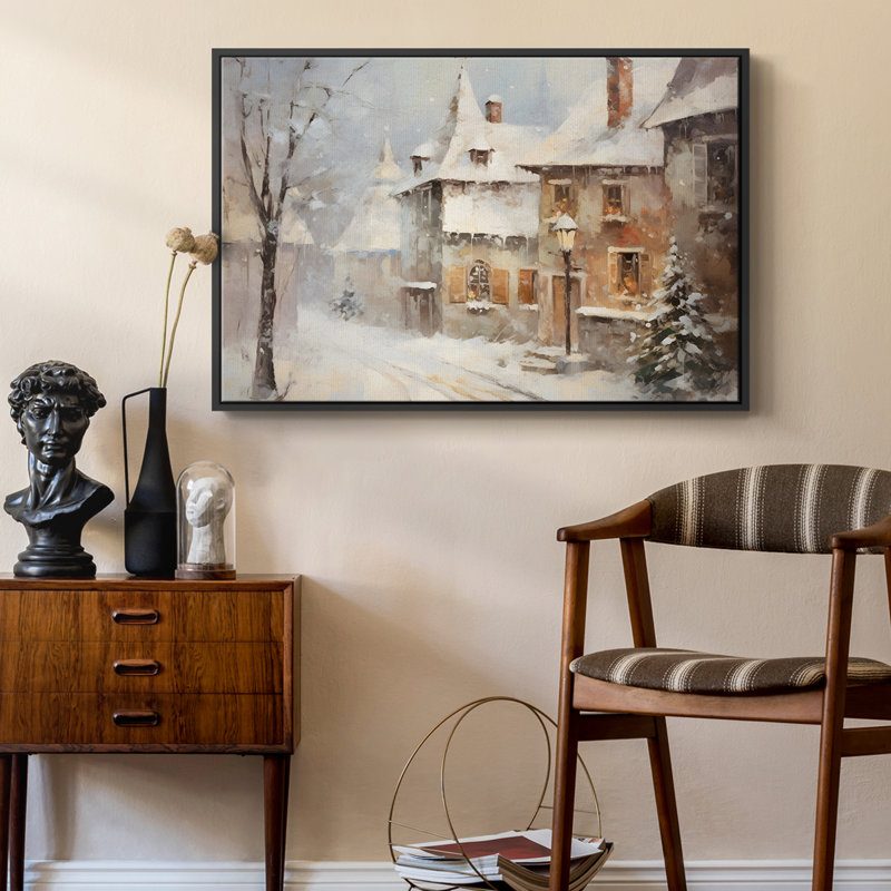 Paysage rétro CCX, Black Floater Framed Canvas, H 27 po x l 41 po x P 2 po