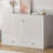 Queen Murphy Bed Cabinet with USB, 2 Drawers & Tri-Fold Mattress-620178003