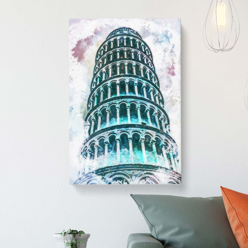The Leaning Tower Of Pisa In Italy In Abstract - Wrapped Canvas Painting, 76cm H x 50cm W x 3cm D