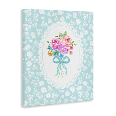 Aqua Feminine Bouquet Canvas, design by Corinne Haig
