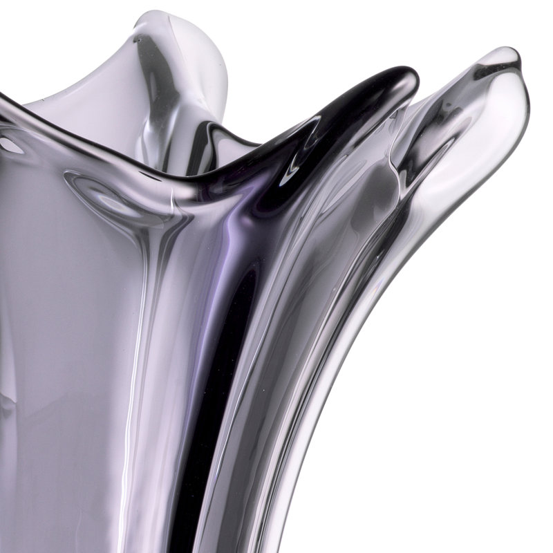 Vase de table en verre soufflé à la main Sutter, Gris