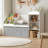 60" Kids Bookshelf with Reading Nook, Wooden Bookcase with Soft Seat Cushion, Movable Fabric Drawers & Storage Cubbies, Toy Organizer for Kids Room, Nursery, Bedroom, Playroom, Classroom, White