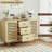 47.2" Sideboard buffet storage cabinet With 3 Drawers, Multifunctional storage cabinet with Adjustable Shelves, modern pantry cabinet With Doors