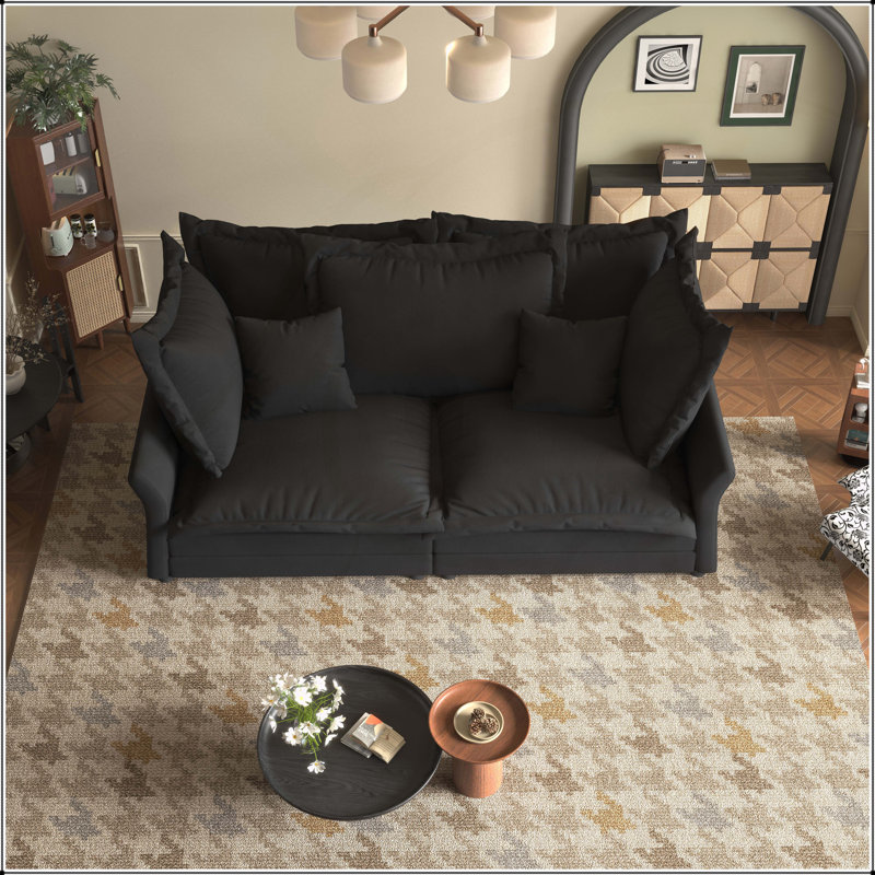 Canapé confortable de 90,55 pouces, siège profond avec plusieurs coussins moelleux, convertible en chaise longue pour une utilisation polyvalente