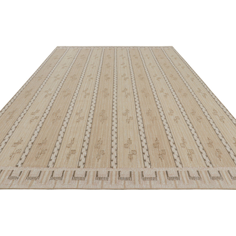 Scandinavian Wool Geometric Area Rug, Rectangle 5' x 8'