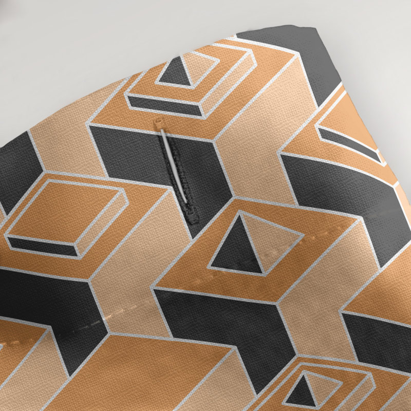Geometric Shower Curtain, Orange/Black