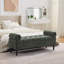 Chenille Upholstered Storage Bench-1141150571