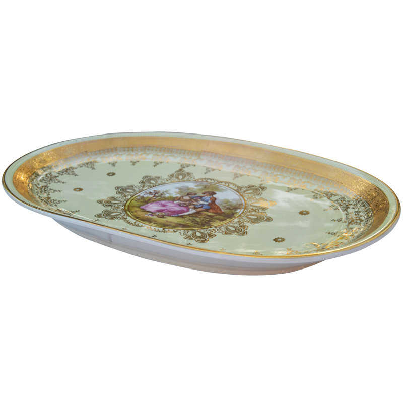 Assiette décorative en porcelaine faite à la main