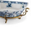 Blue White Floral Bird Oval Basin
