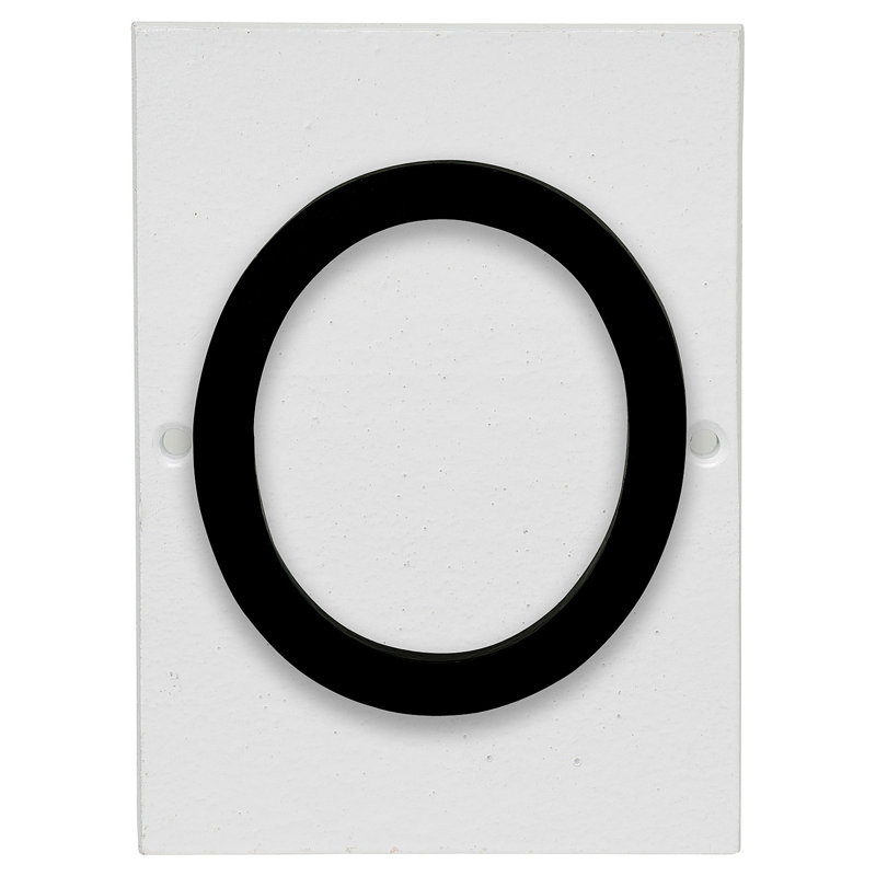 Plaque murale rectangulaire, Blanc / noir, Oui
