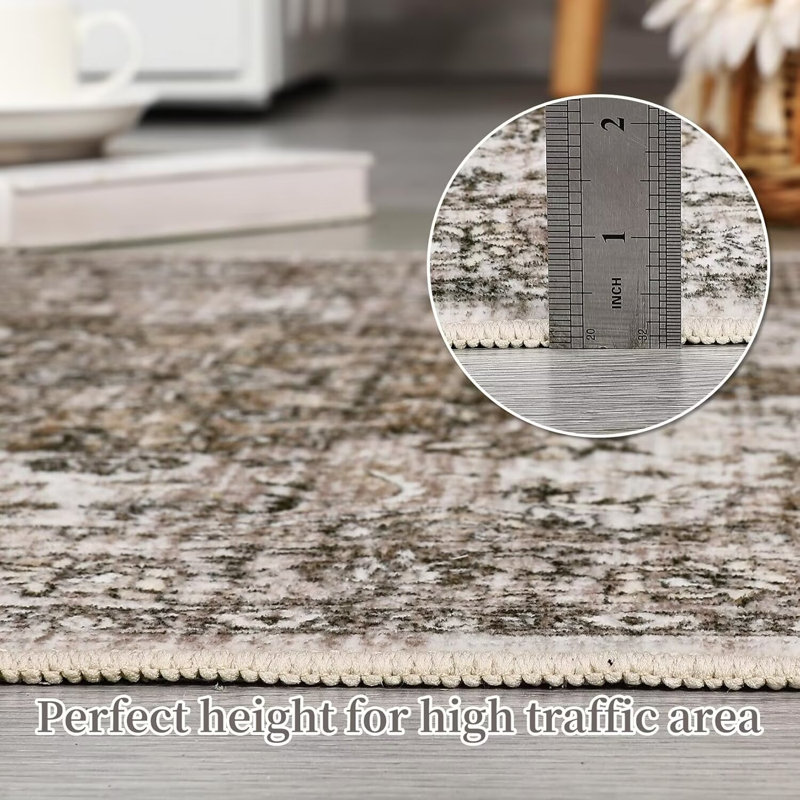 Tapis de chambre à coucher à motif floral antidérapant pour salon Boho, Tapis de couloir 2 pi x 6 pi