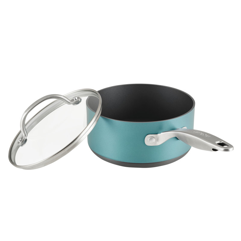 Teal Aluminum Nonstick 10-Piece Cookware Set with Glass Lids