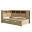 Lit de jour moderne en bois avec tablettes et lit gigogne
