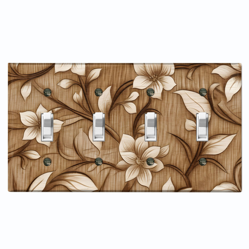 Copper Rust Patina Teal Print 4 - Gang Toggle Light Switch Standard Wall Plate