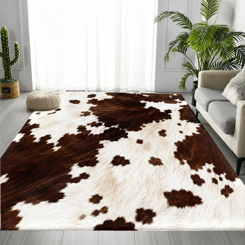 Tapis lavable à la machine Cow, Rectangle 8 pi 2 po x 5 pi 11 po (250 x 180 cm)