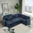 97" L-Shaped Upholstered Chenille Put-Out Sofa Bed Sectional with Storage Ottoman and 2 Pillows-114907100