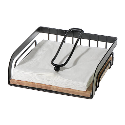 Porte-serviette avec fond en bois d'hévéa