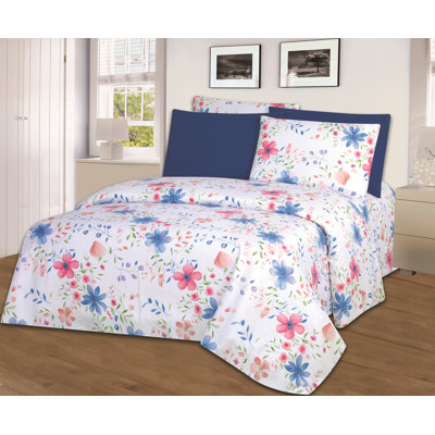 Microfiber Floral Sheet Set