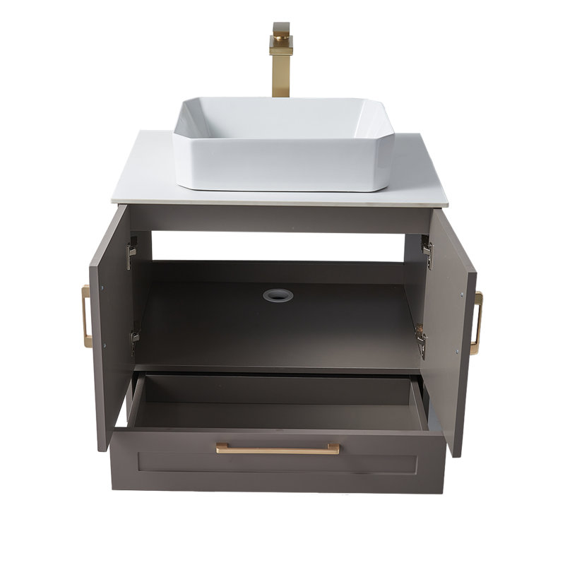 Ensemble de meuble-lavabo simple 30 po Kearna, Gris