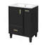 Meuble-lavabo 24 po avec lavabo, armoire de salle de bain avec tablette de porte, tiroir profond, panier coulissant à 2 niveaux, structure en bois et panneau de fibres à densité moyenne, un paquet, noir-928222871