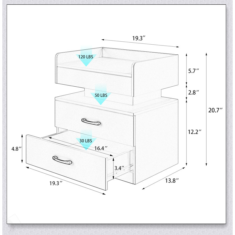 1 ensemble de table de chevet avec bande de lumière DEL réglable, 2 tiroirs, grand espace de rangement, convenant à une table de chevet, une table basse, un canapé, une table d'appoint ou une table de bout pour bureau