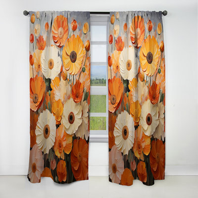 Kaitlin - Rideau souci - Rideau occultant à motif floral - 1 panneau