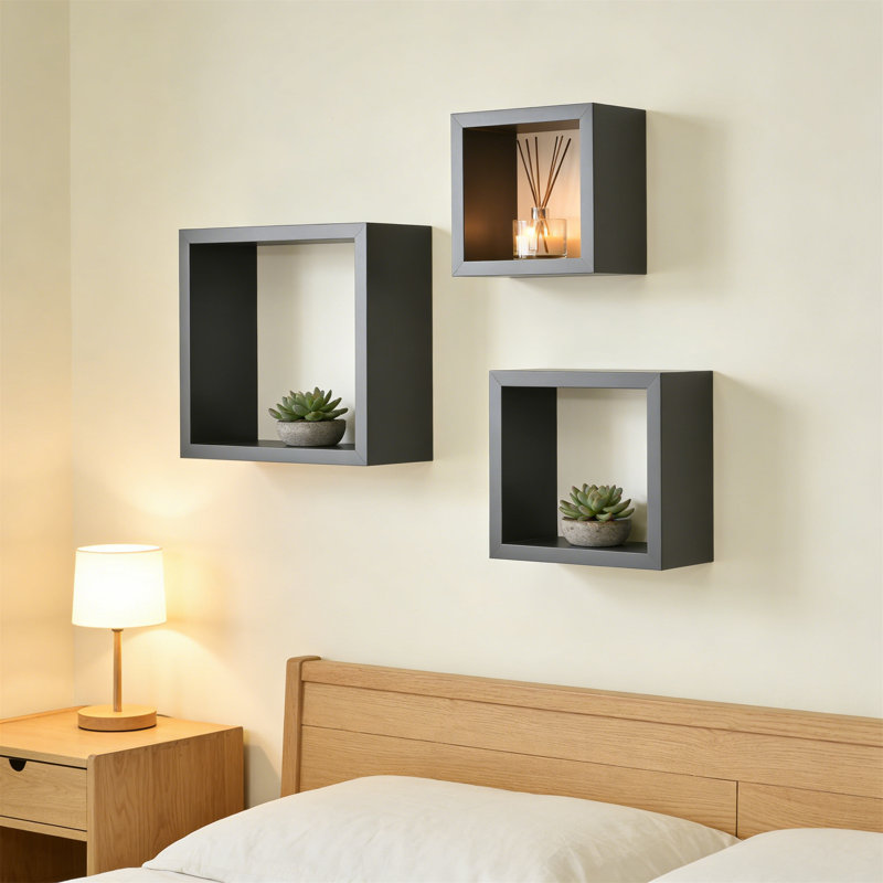 3 Piece Square Floating Shelf