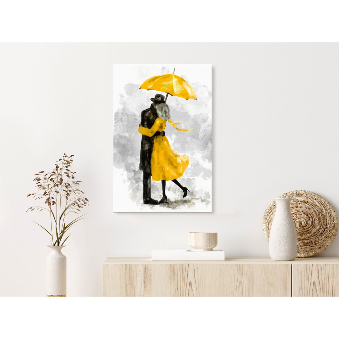 Leinwandbild – Under Yellow Umbrella (1 Part) Vertical