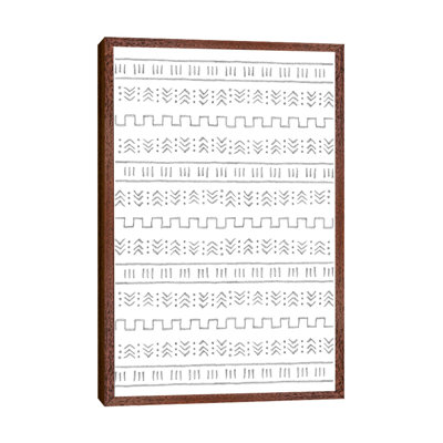 Black and White Aztec Pattern 1 Piece Painting on Canvas