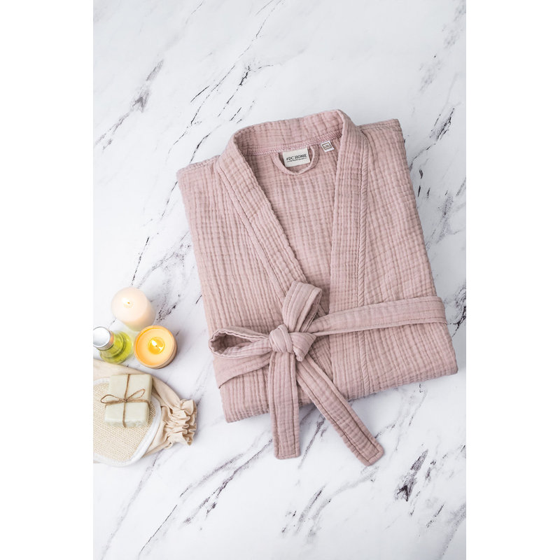 Mid-Calf Bathrobe with Pockets, 109cm L x 51cm W, Powder