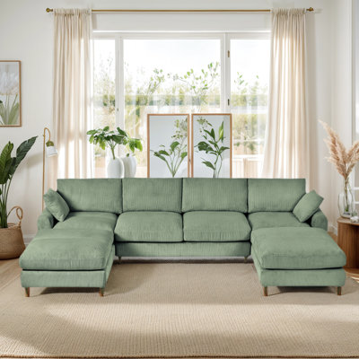 Canapé modulaire à 6 places Olive, transformation en forme de U ou de L, accoudoirs coussinés, rembourrage en mousse à mémoire de forme, coussin de tête réglable, sacs de rangement latéraux, idéal pour la conversion surdimensionnée du décor de salon,