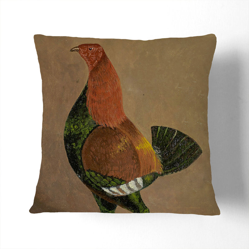 Fighting Cock Vol.1 Square Throw Cushion, 40cm H x 40cm W x 15cm D