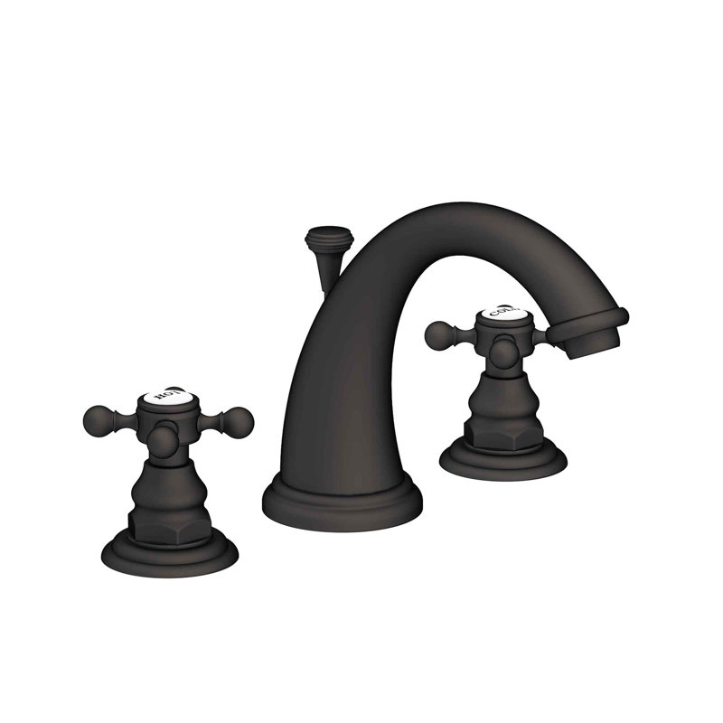 Alveston Widespread Bathroom Faucet with Drain Assembly, Flat Black