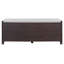 Banc de rangement rustique avec portes en rotin tressé et étagères réglables, couleur espresso-93383975
