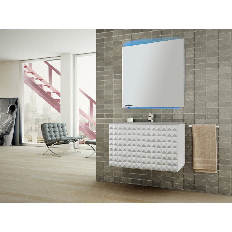Westwood 24 " W Single Vanity Bathroom Vanity With Glass Top, White
