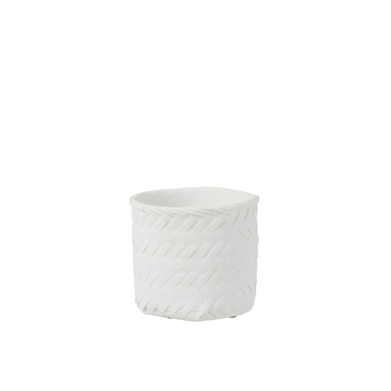 Fitzgibbon Pot Planter, 17.5cm H x 20cm W x 20cm D, White