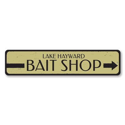 Enseigne directionnelle en métal Bait Shop