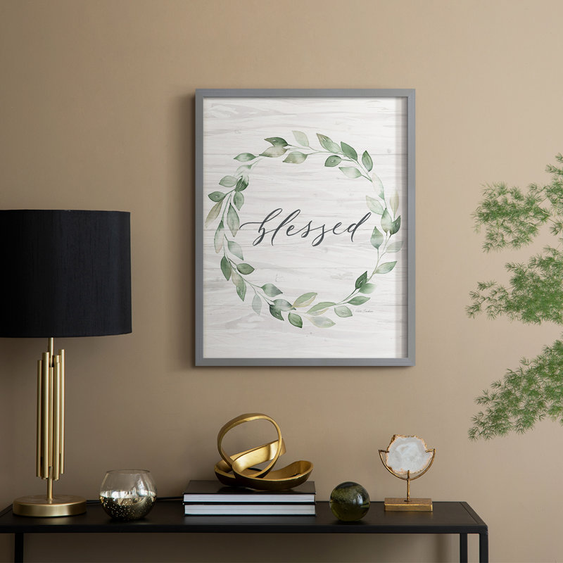 Blessed Wreath Framed Print - Solid Wood