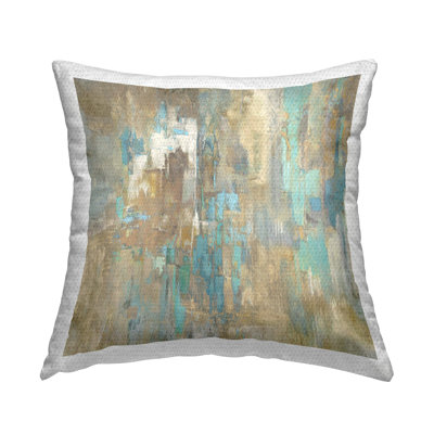 Stupell Industries Abstract with Blue Design by Justin Turner Outdoor Printed Pillow