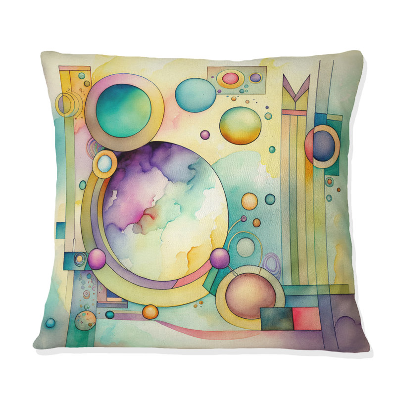 Coussin Pastel Watercolor Art Deco I - Abstract